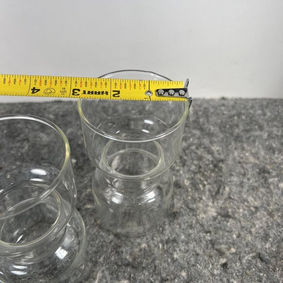 Set of 2 VTG Corning Pyrex 5" Un-candle Floating Candle Holders, Dumbell Glasses - Picture 4 of 11
